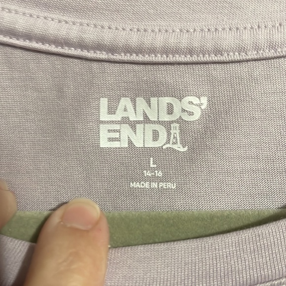 Lands End lilac cotton tunic 3/4 sleeves large L 14/16 excellent condition - Picture 2 of 6